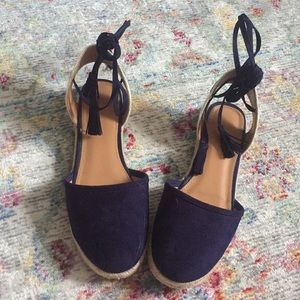 JCrew flat espadrilles. Worn once .